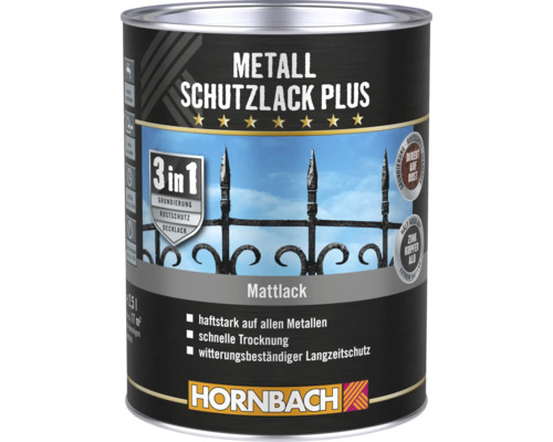 Peinture anti-rouille Plus HORNBACH blanc mat 2,5 l Boîte de vernis de protection pour métaux Plus avec un contenu de 2,5 litres