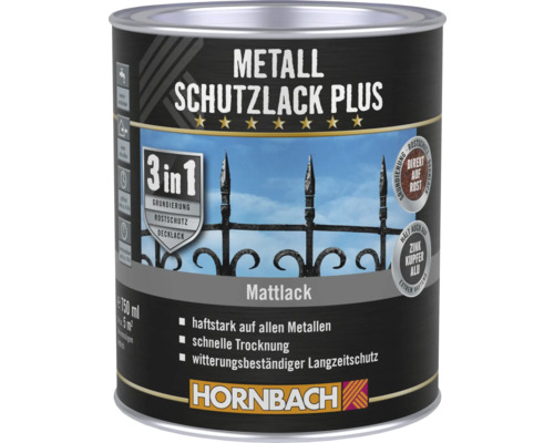 HORNBACH Metallschutzlack Plus matt schwarz 750 ml