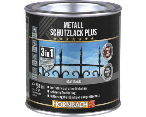 Peinture anti-rouille Plus HORNBACH blanc mat 250 ml Peinture de protection pour métal Plus Pot de 250 ml de Hornbach