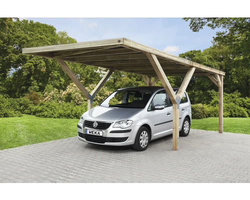 Carport simple weka Y sans revêtement de toit 300 x 606 cm traité en autoclave par imprégnation