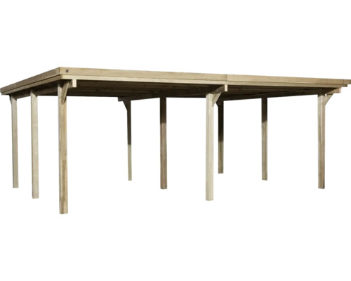 Doppelcarport aus Holz mit Flachdach