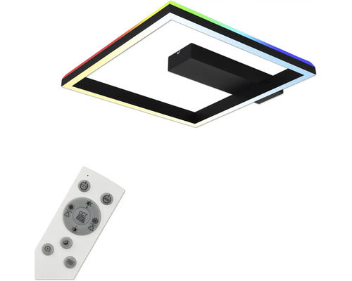 Schwarze LED Deckenleuchte mit Farbwechsel und Fernbedienung