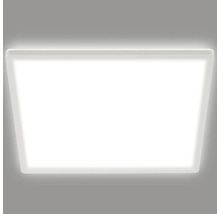 Plafonnier LED métal/plastique 18W 2400 lm 4000 K blanc neutre rétroéclairage hxLxp 28x293x293 mm Slim carré blanc-thumb-4