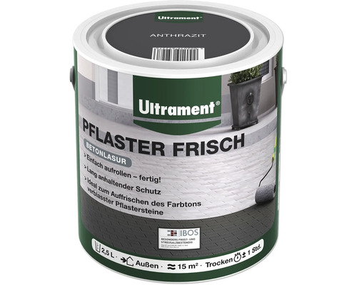 Lasure ULTRAMENT Pflasterfrisch anthracite 2,5 l Lasure béton pour pavés frais Ultrament en conditionnement de 2,5 litres