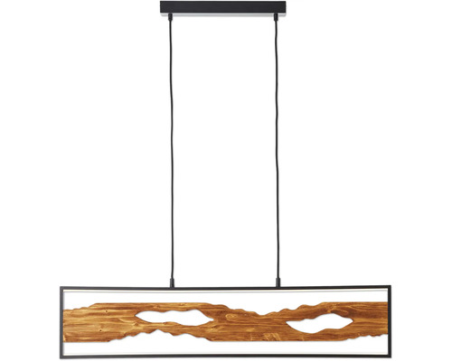 Suspension avec décor en bois de forme rectangulaire