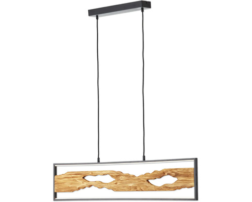 Suspension avec bois et cadre rectangulaire