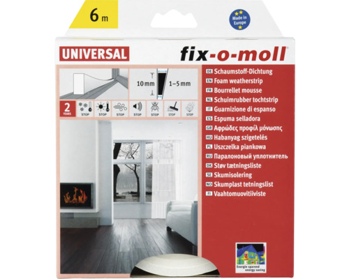 Joint en mousse fix-o-moll autocollant blanc 6 m 6 x 10 mm