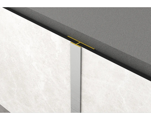 Flächenverbiner T-Profil ROCKO TILES 2800 mm bronze Fliesenprofil aus Aluminium zur Verbindung von Wand und Boden