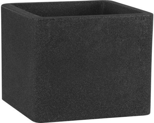 Pot de fleurs geli Cube carré en plastique 29,5x29,5x28 cm anthracite Jardinière carrée en plastique
