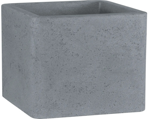 Pot de fleurs geli Cube carré en plastique 29,5x29,5x28 cm couleur béton clair Bac à plantes carré en béton