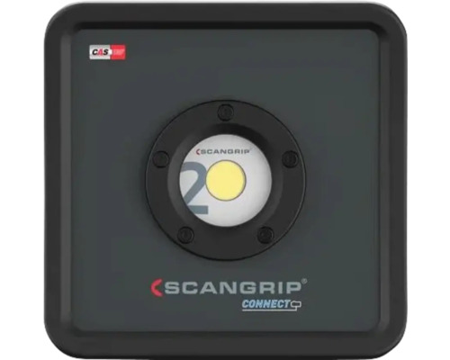 Projecteur de chantier Scangrip Nova 2 Connect IP30 16W 2000 lm noir compatible avec le système de batterie Metabo/CAS