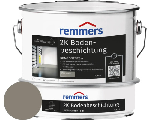 Remmers Bodenbeschichtung 2K seidenglänzend steingrau 5 kg