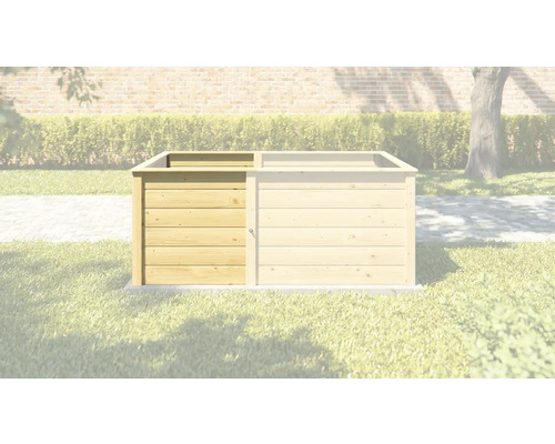 Ergänzungsset Hochbeet weka Modular 67 x 69 x 69 cm natur Holzkomposter mit Deckel für den Garten