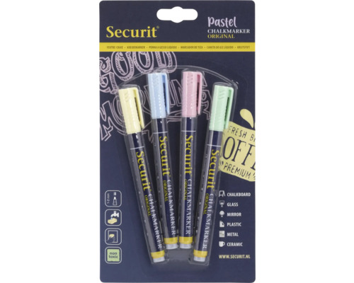 Stylos craie à bout rond 1-2 mm pastel 4 couleurs