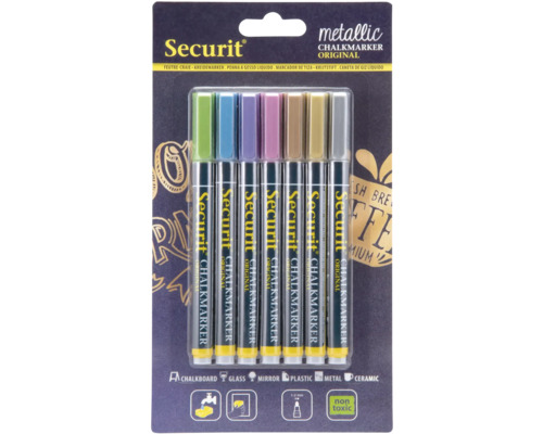 Craies couleurs métalliques marqueurs craie 1-2 mm lot de 7 Craies couleurs métalliques marqueurs craie 1-2 mm lot de 7