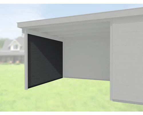 Paroi latérale weka 28 mm pour abri de jardin 172 largeur 235 cm anthracite Vue d''une paroi latérale de carport comme brise-vent