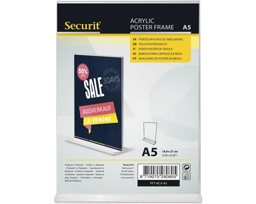 Présentoir de table A5 Securit en acrylique
