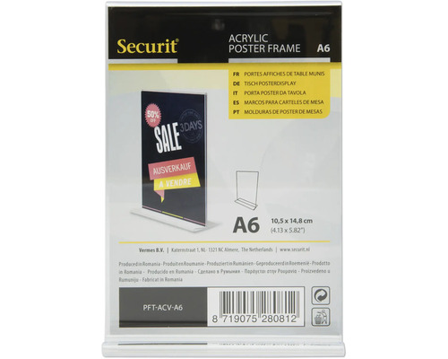 Cadre de table en acrylique pour affiche format A6