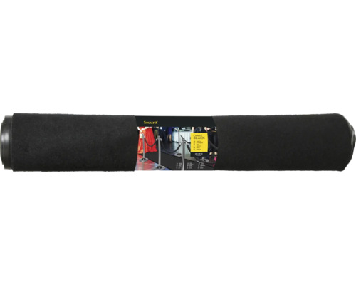 Aufgerollter, schwarzer Teppich