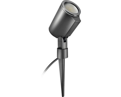 Spot extérieur à LED Tunga 2 x 3,5 W 2 x 420 lm h 12,1 cm IP54 métal  anthracite blanc avec détecteur de mouvement - HORNBACH