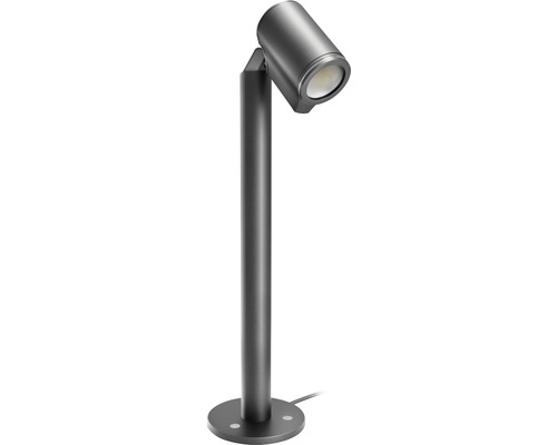 Borne extérieure LED Steinel 7,86W 512 lm 3000 K blanc chaud H 572 mm câble d'alimentation de 2,5 m contrôle aube/crépuscule Spot Way N anthracite