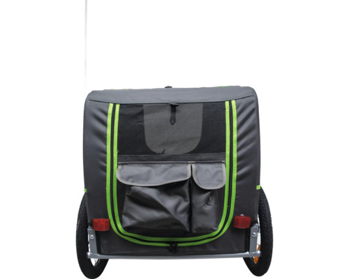 Remorque pour chien avec fenêtre en filet et poches