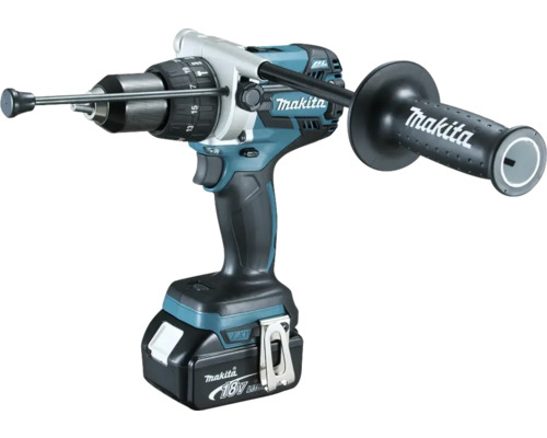 Perceuse à percussion sans fil Makita avec poignée supplémentaire et butée de profondeur
