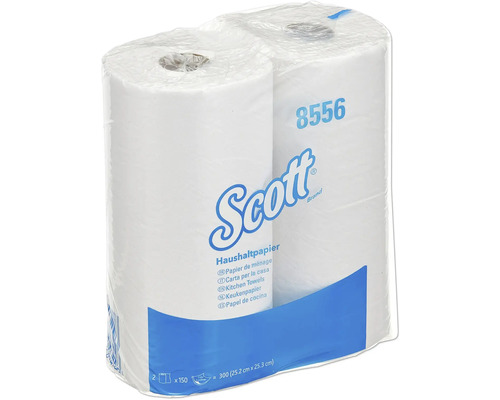 Kimberly-Clark Küchenrolle Scott Comfort 2-lagig á 150 Blatt 2 Stück Scott Haushaltspapier, Doppelpackung Küchenrollen