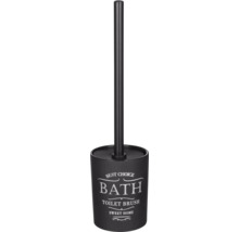 Brosse de toilette noire avec support pour le nettoyage de la salle de bains