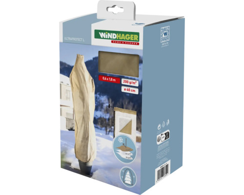 Protection hivernale housse en intissé Windhager ULTRAPROTECT L 0,6 x 1,8 m beige intissé 200 g / mètre carré