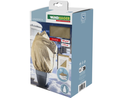 Protection hivernale housse en intissé Windhager ULTRAPROTECT L 1,1 x 1,1 m beige intissé 200 g / mètre carré