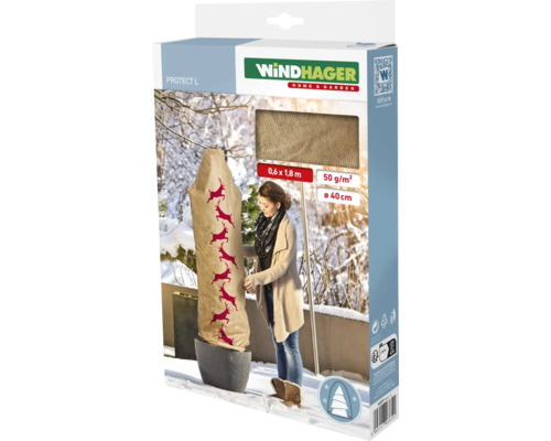 Protection hivernale housse en intissé Windhager housse décorative Protect L 0,6 x 1,8 m, beige avec motif cerf intissé 50 g / mètre carré