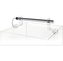 Aquarium mit Lampe und Halterung