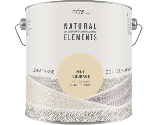 StyleColor NATURAL ELEMENTS Lehmfarbe konservierungsmittelfrei Mut sandbraun 2,5 l