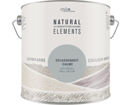 StyleColor NATURAL ELEMENTS Lehmfarbe konservierungsmittelfrei Gelassenheit petrolblau 2,5 l