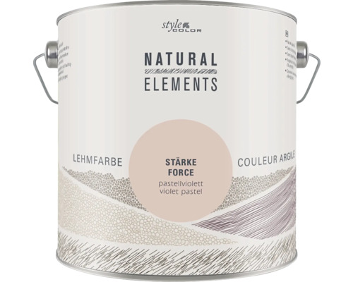 StyleColor NATURAL ELEMENTS Lehmfarbe konservierungsmittelfrei Stärke pastellviolett 2,5 l