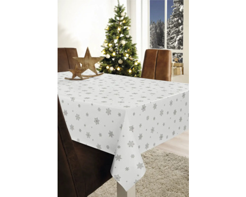 Nappe en toile cirée flocons de neige 100x140 cm Nappe en toile cirée flocons de neige 100x140 cm