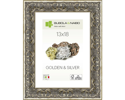 Bilderrahmen Holz GOLDEN & SILVER Romantik silber 13x18 cm