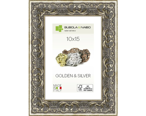 Cadre photo en bois GOLDEN & SILVER Romantik argent 10x15 cm