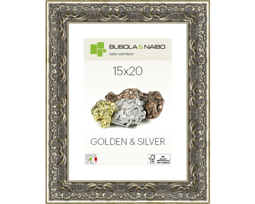 Bilderrahmen Holz GOLDEN & SILVER Romantik silber 15x20 cm