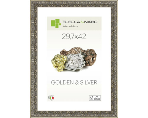 Bilderrahmen Holz GOLDEN & SILVER Romantik silber 29,7x42 cm (DIN A3)