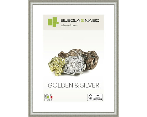 Cadre photo en bois GOLDEN & SILVER argent 30x40 cm