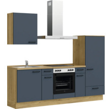 Cuisine complète NOBILIA avec appareils Urban 240 cm bleu fjord mat prémontée variante droite 4004539014978