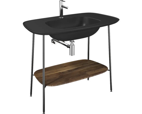 Möbelwaschtisch VitrA Plural mit Untergestell 99,5 x 55 cm schwarz matt 64046