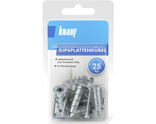 Cheville métallique pour plaques de plâtre Knauf paquet = 10 pces