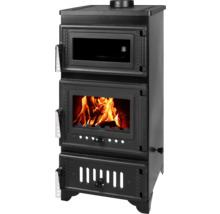 Poêle à bois avec plaque de cuisson et chambre de combustion