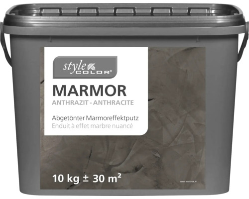 Enduit à effet marbre nuancé StyleColor MARBRE anthracite 10 kg Seau d''enduit à effet marbre anthracite, 10 kg