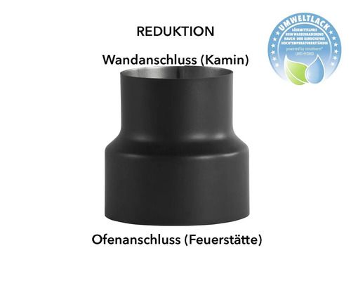 Réduction pour tuyau de poêle Bertrams Ø 130-120 mm senotherm UHT-Hydro noir