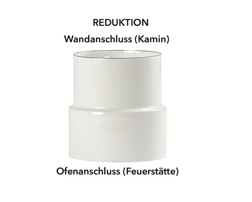 Réduction pour tuyau de poêle pour raccordement mural à la cheminée