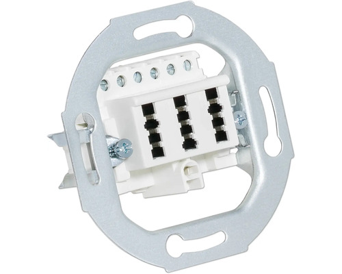 Unité de raccordement de télécommunication prise tae insert Rutenbeck blanc pur Prise réseau avec cadre métallique pour montage mural